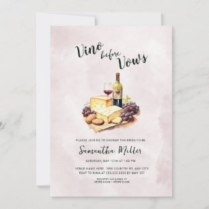 Invitation Vino simple avant Vows Fête des mariées de vin rou