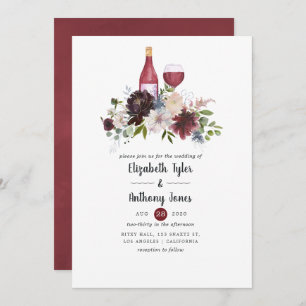 Invitation Vins de Bourgogne et de Broussaille Thème Floral M