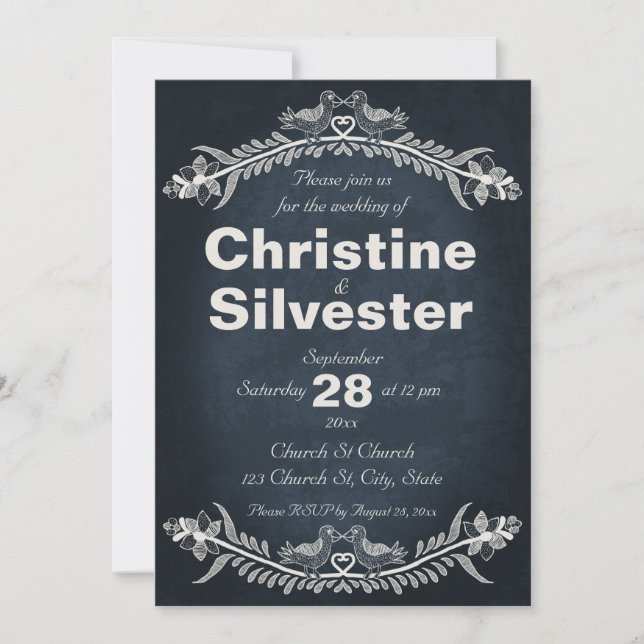 Invitation Vins Inséparables, mariage 5x7 (Devant)