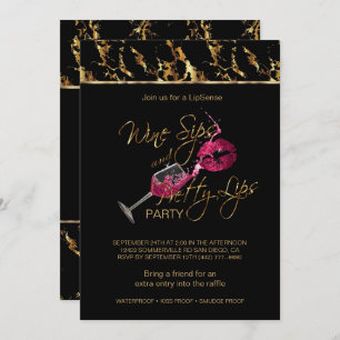 Invitation Vins Sips et jolies lèvres Lipsense Party