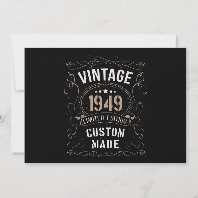 Invitation Vintage 1949 Limited Edition Personnalisé (Devant)
