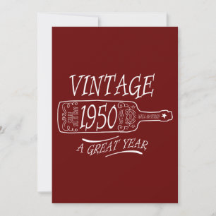 Invitation Vintage 1950 Une excellente année