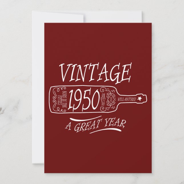 Invitation Vintage 1950 Une excellente année (Devant)