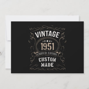 Invitation Vintage 1951 Limited Edition Personnalisé