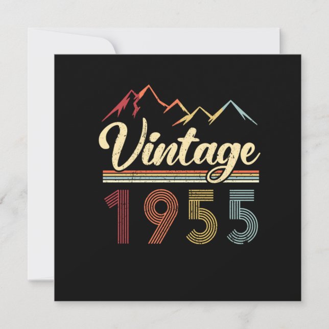 Invitation Vintage 1955 66e anniversaire Retro 66 ans (Devant)