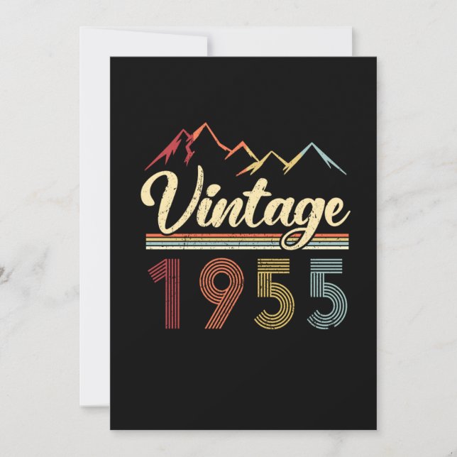 Invitation Vintage 1955 66e anniversaire Retro 66 ans (Devant)