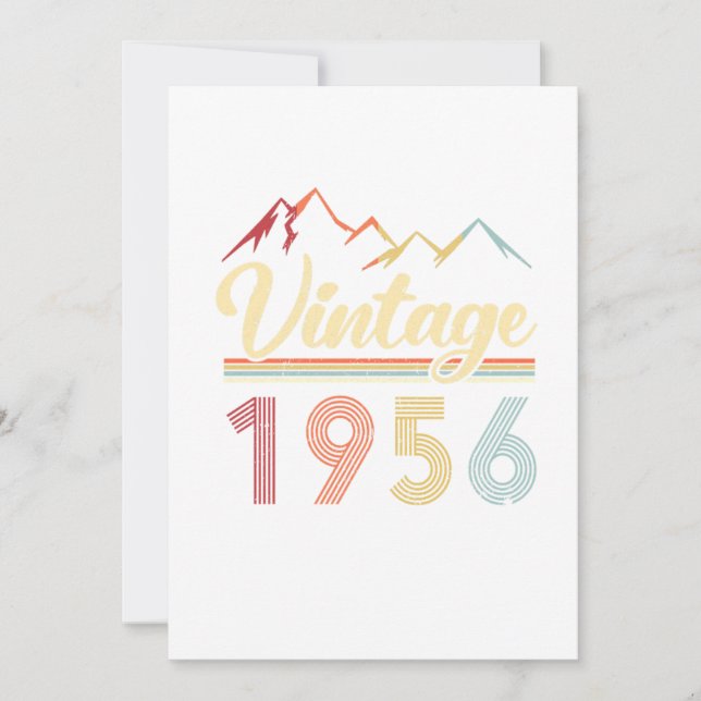 Invitation Vintage 1956 65e anniversaire Retro 65 ans (Devant)