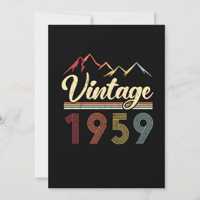 Invitation Vintage 1959 62e anniversaire Retro 62 ans (Devant)