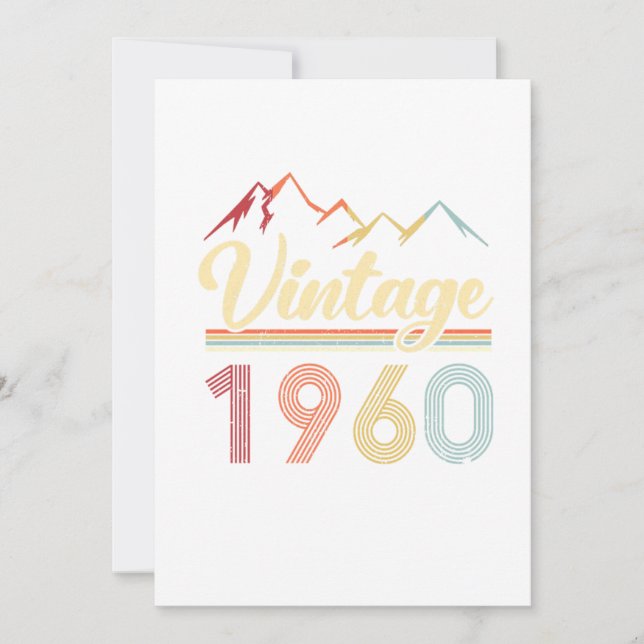 Invitation Vintage 1960 61e anniversaire Retro 61 ans (Devant)