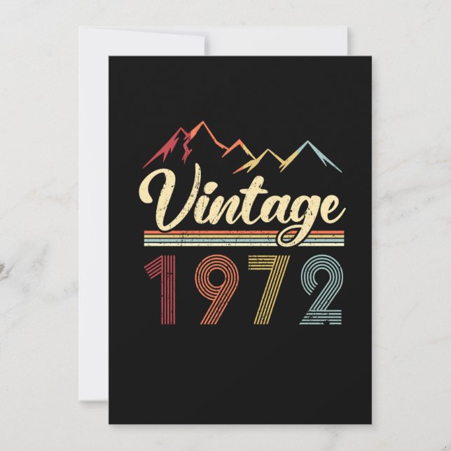Invitation Vintage 1972 49e anniversaire Retro 49 ans (Devant)