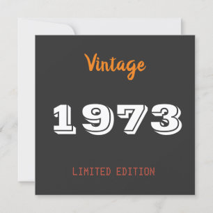 Invitation Vintage 1973 édition limitée 53e cadeau d'annivers