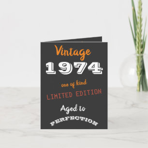 Invitation Vintage 1974 édition limitée 52e anniversaire Thèm