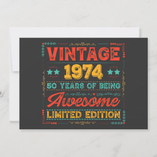 Invitation Vintage 1974 Fait en 1974 50e anniversaire 50 ans