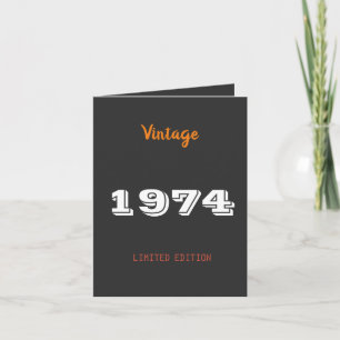 Invitation Vintage 1974 Limited Edition 52e fête d'anniversai