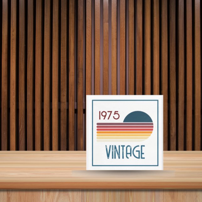 Invitation Vintage 1975 Retro Stripe Sun 50e anniversaire (Créateur téléchargé)
