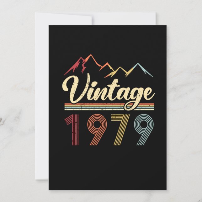Invitation Vintage 1979 42e anniversaire Retro 42 ans (Devant)