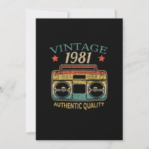 Invitation Vintage 1981 Radio Authentic Quality B-Day Cadeau