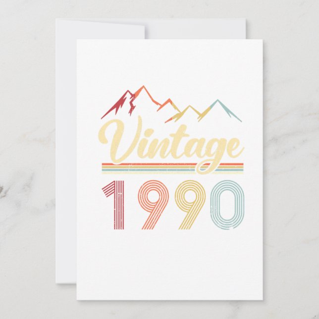 Invitation Vintage 1990 31e anniversaire Retro 31 ans (Devant)