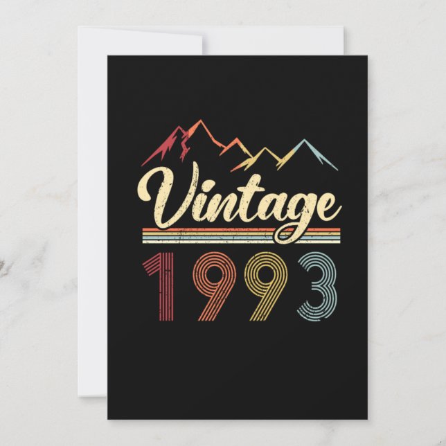 Invitation Vintage 1993 28e anniversaire Retro 28 ans (Devant)