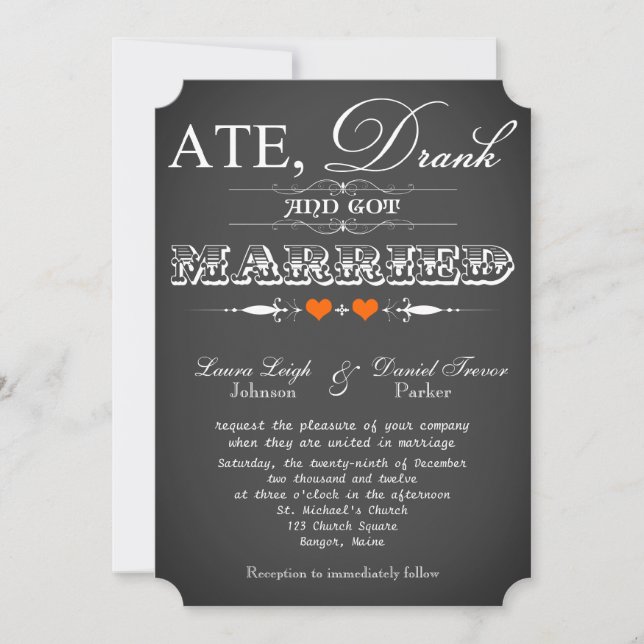 Invitation vintage 7 de mariage de tableau de (Devant)