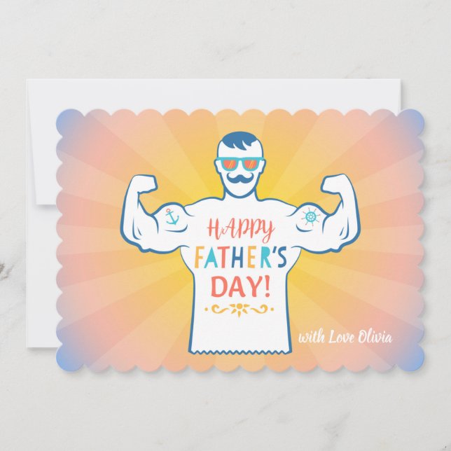 Invitation vintage à la Fête des pères. (Devant)