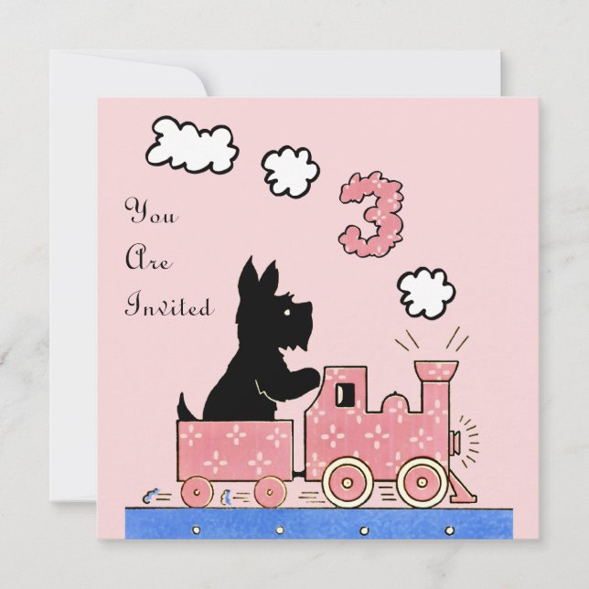 Invitation Vintage à l'anniversaire d'une fille de (Devant)