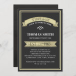 Invitation Vintage Aged to Perfection Modern Trendy Birthday<br><div class="desc">this design features the quote aged to perfection with a vintage birthday banner. a great invitation with,  rustic,  modern trendy,  and contemporary style. with stylish,  and classic whiskey label,  design. great for men's 70th birthday invitations or,  create your own,  for any birthday with typography and black background.</div>