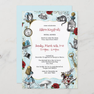 Invitation Vintage Alice au pays des merveilles