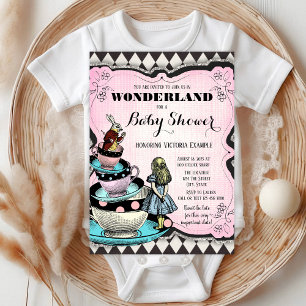Invitation Vintage Alice au pays des merveilles Baby shower I