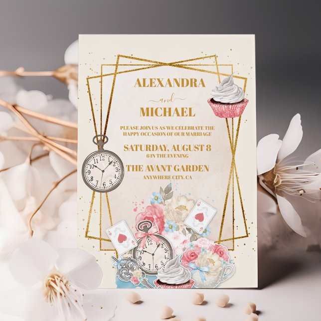 Invitation Vintage Alice au pays des merveilles Mariage (Créateur téléchargé)