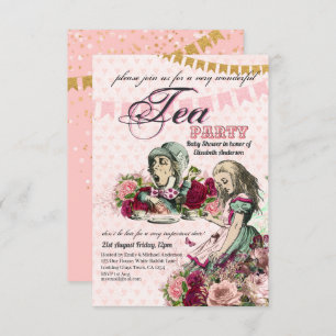 Invitation Vintage Alice au Pays des merveilles Tea Party