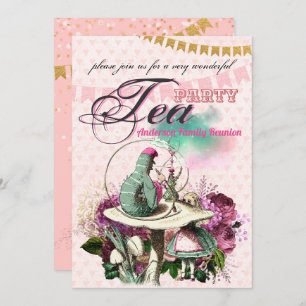 Invitation Vintage Alice au Pays des merveilles Tea Party