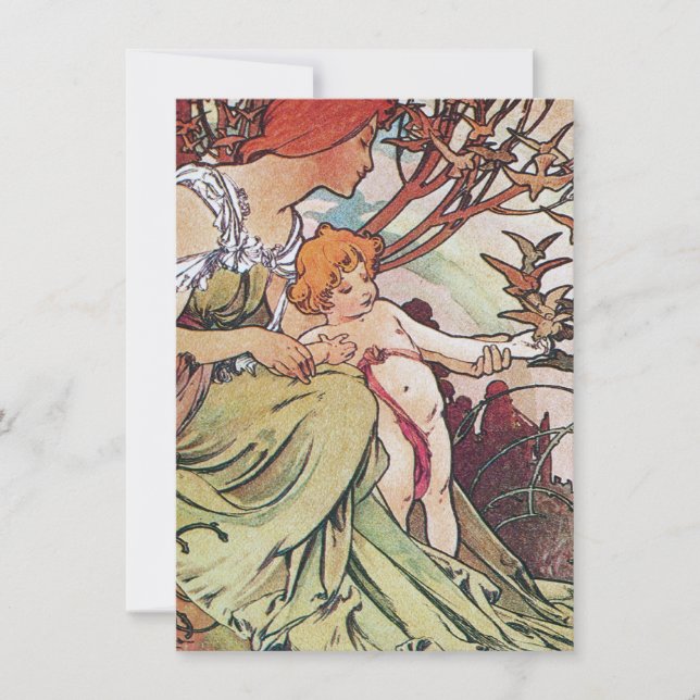 Invitation Vintage Alphonse Mucha (Devant)