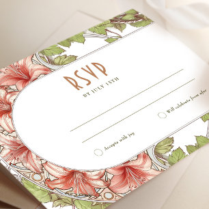 Invitation Vintage Amaryllis Art pour RSVP Nouveau Mariages