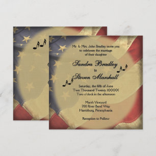 Invitation Vintage American Flat Music Thème Mariage