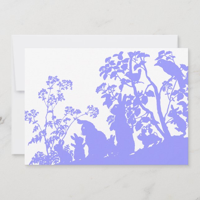 Invitation Vintage Animaux Mignons de Pâques (Devant)