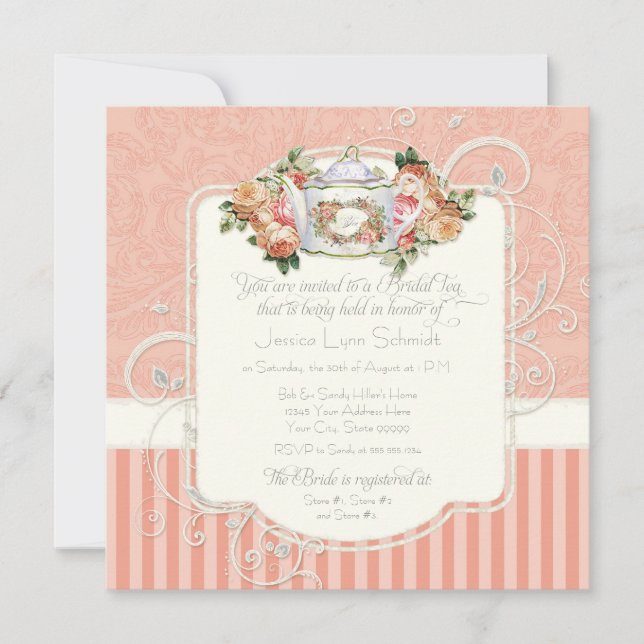 Invitation Vintage Antique Roses (Devant)