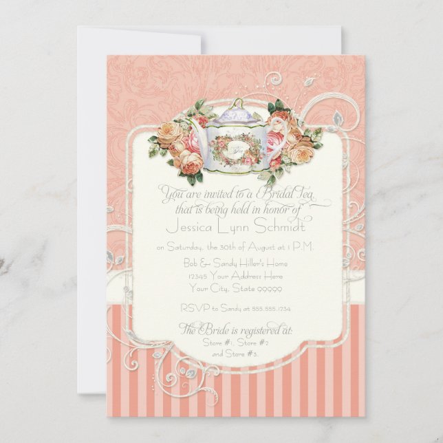 Invitation Vintage Antique Roses (Devant)