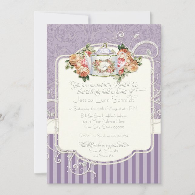 Invitation Vintage Antique Roses (Devant)
