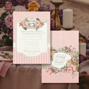 Invitation Vintage Antique Roses