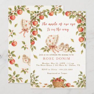 Invitation Vintage Apple de nos yeux Fête de bébé automnale