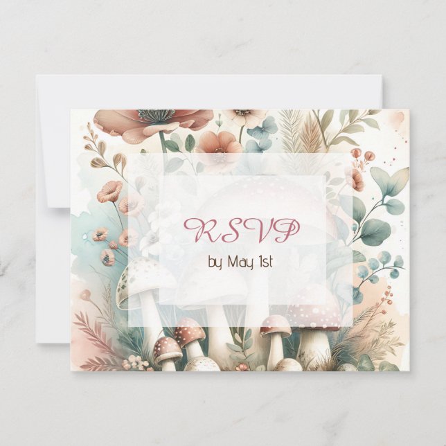 Invitation Vintage Aquarelle Cottage Noyau Mariage RSVP (Devant)