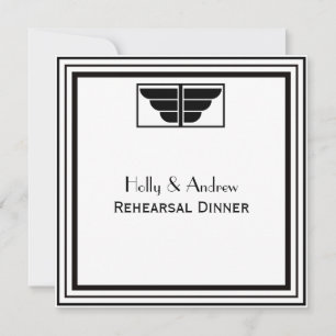 Invitation Vintage Art Déco noir What Frame #2 SQ Rehearsal D