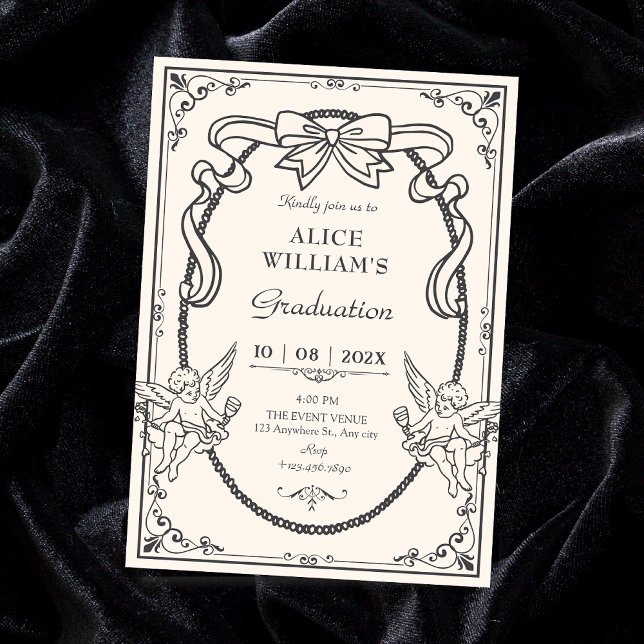 Invitation Vintage artistic baroque graduation (Créateur téléchargé)