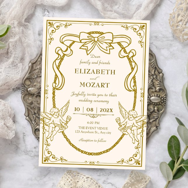 Invitation Vintage artistic baroque wedding  (Créateur téléchargé)