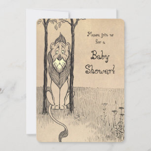 Invitation Vintage Baby Shower sur le thème du Magicien d'Oz 