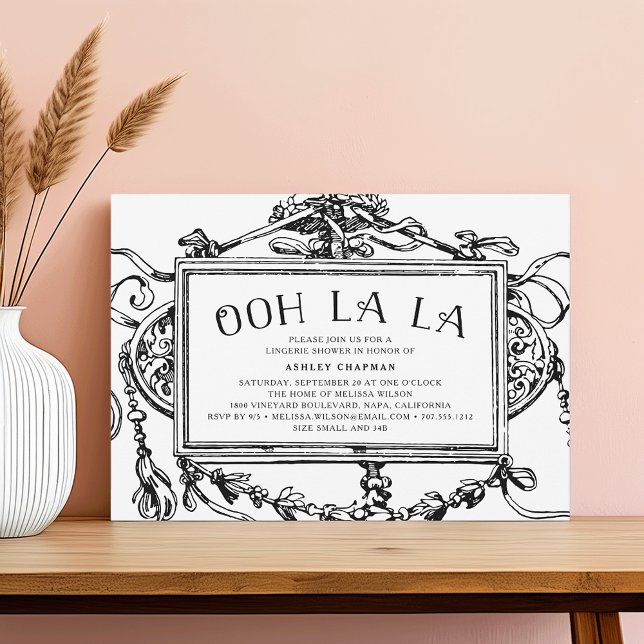 Invitation vintage Baroque Lingerie Douche (Créateur téléchargé)