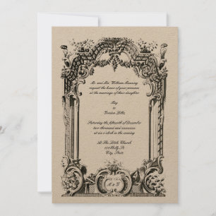 Invitation Vintage Baroque Rococo Mariage