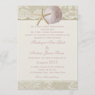 Invitation Vintage Beach Ivory rose