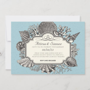 Invitation Vintage Beach Style Mariage
